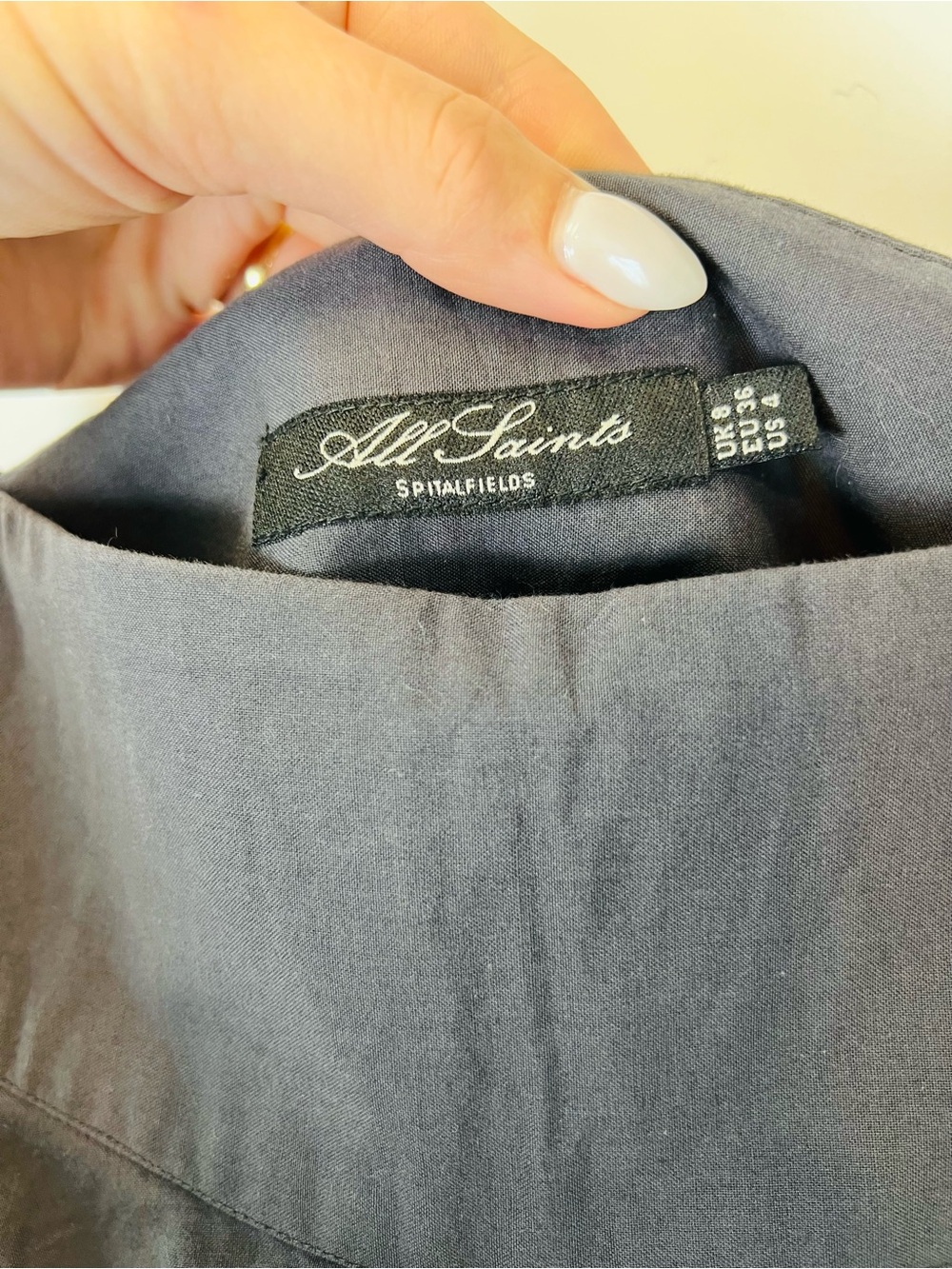 All Saints Mini Hitch Skirt Gray 4 - Picture 3 of 5